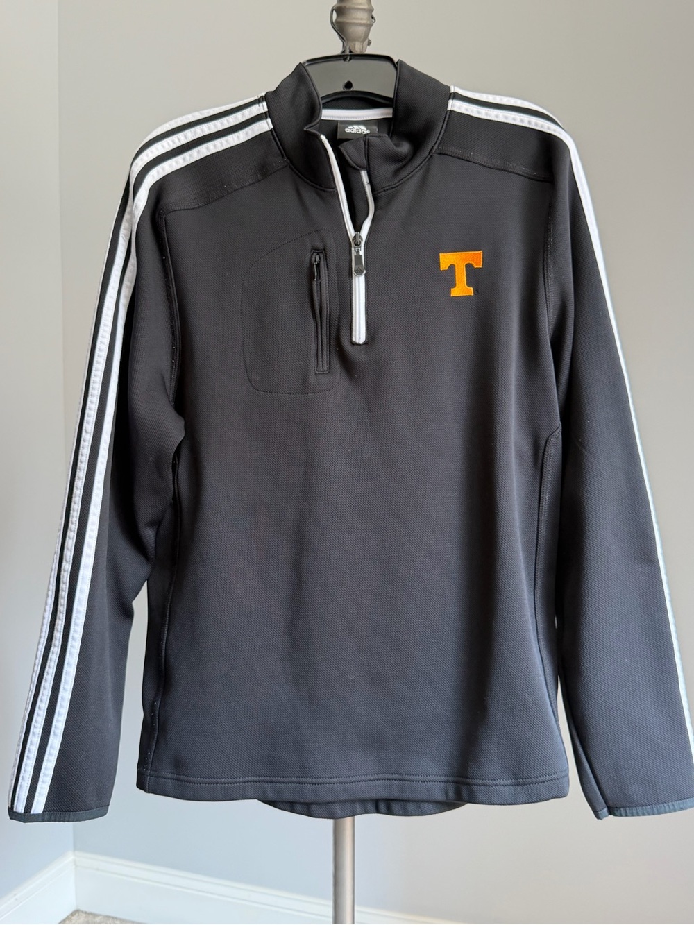 Adidas Tennessee Vols 1/4 Zip Pullover Jacket Black and Orange T Size L